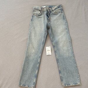 Zara Women's Light Blue Straight Leg Jeans